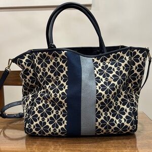 Kate Spade flower jacquard stripe everything tote